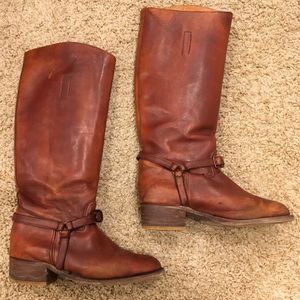 Frye Black Label Vintage Riding Boots Rich Patina